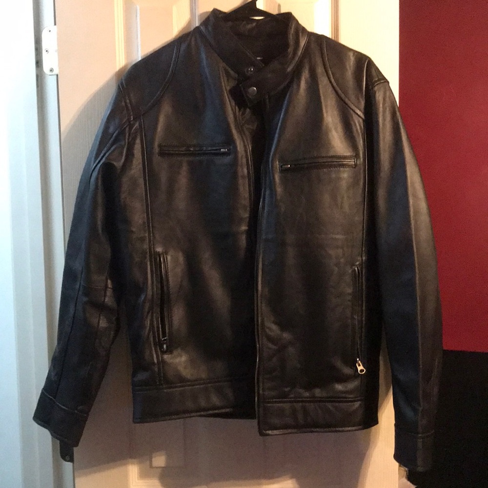 NWOT Men’s Leather Factory Jacket